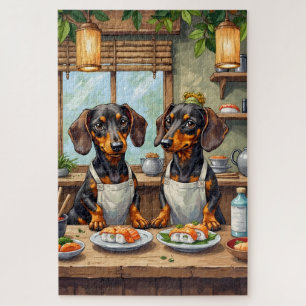 Grappige Sausisuši Bar Hond Liefhebber Kunst Legpuzzel