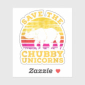 Grappige Save The Chubby Unicorns Dierentuinmedewe Sticker (Vel)