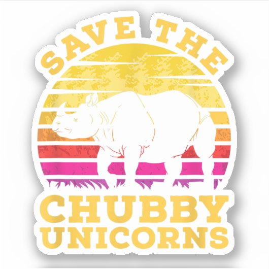 Grappige Save The Chubby Unicorns Dierentuinmedewe Sticker (Voorkant)