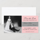 Grappige Save the Date-aankondigingen {Roze} Date (Voorkant / Achterkant)