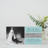 Grappige Save the Date-aankondigingen {Teal} Save The Date (Staand voorkant)