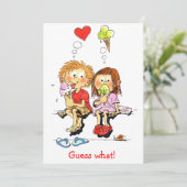 Grappige Save The Date Aankondigingskaarten Kaart (Staand voorkant)