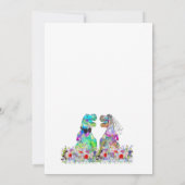 Grappige Save the Date voor een Brullende Dinosaur (Achterkant)