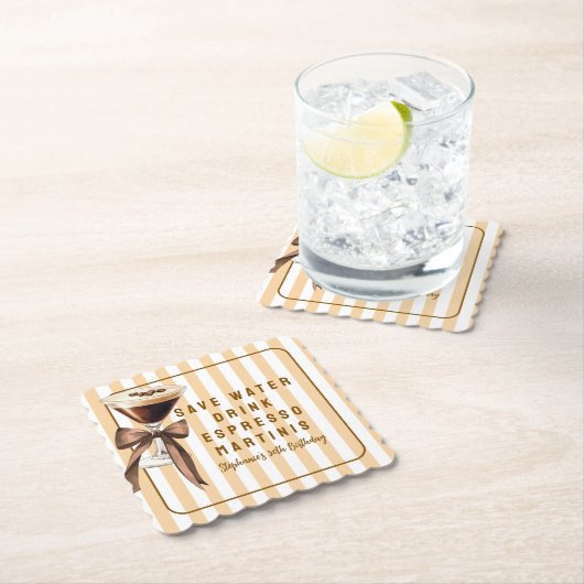 Grappige Save Water Drink Espresso Martinis Verjaa Kartonnen Onderzetters (Insitu)