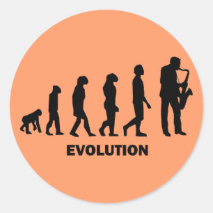 grappige saxofone-speler ronde sticker