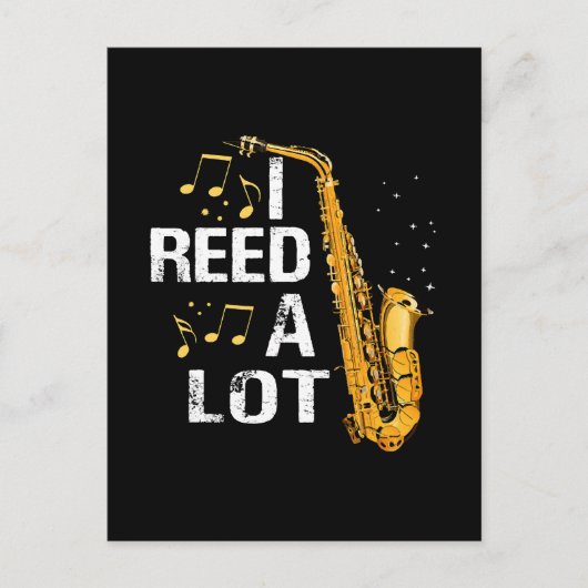 Grappige Saxofoon Briefkaart (Voorkant)