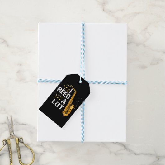 Grappige Saxofoon Cadeaulabel (Met Touw)