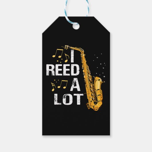 Grappige Saxofoon Cadeaulabel (Voorkant)