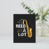 Grappige Saxofoon Informatiekaartje (Staand voorkant)
