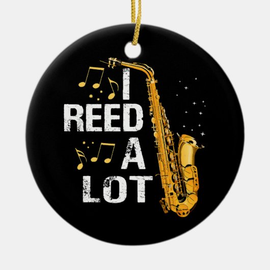 Grappige Saxofoon Keramisch Ornament (Voorkant)