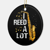 Grappige Saxofoon Keramisch Ornament (Links)