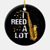 Grappige Saxofoon Keramisch Ornament (Achterkant)