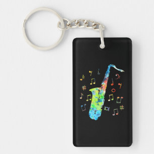 Grappige saxofoon muzikant jazz muziekliefhebber sleutelhanger