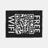 Grappige Scan Gratis Wifi Trump Dansende Grap Qr P Fleece Deken (Voorkant (Horizontaal))