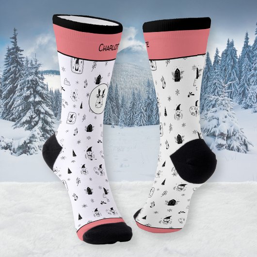 Grappige Scandinavische Gnomes rendier winterbomen Sokken
