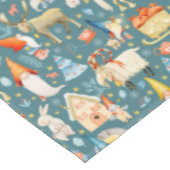 Grappige Scandinavische kerstkabouters met dieren Tafelkleed (Gekanteld)
