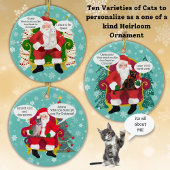 Grappige Scardy Cat Bezoeken Santa Custom Christma Keramisch Ornament