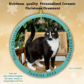 Grappige Scardy Cat Bezoeken Santa Custom Christma Keramisch Ornament