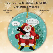 Grappige Scardy Cat Bezoeken Santa Custom Christma Keramisch Ornament