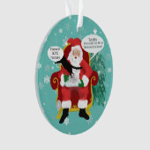 Grappige Scaredy Cat Bezoeken Santa Custom Kerstmi Ornament (voorkant)