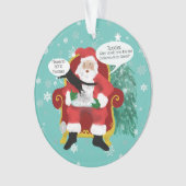 Grappige Scaredy Cat Bezoeken Santa Custom Kerstmi Ornament (voorkant)