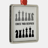 grappige schaak metalen ornament (Rechts)