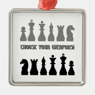 grappige schaak metalen ornament