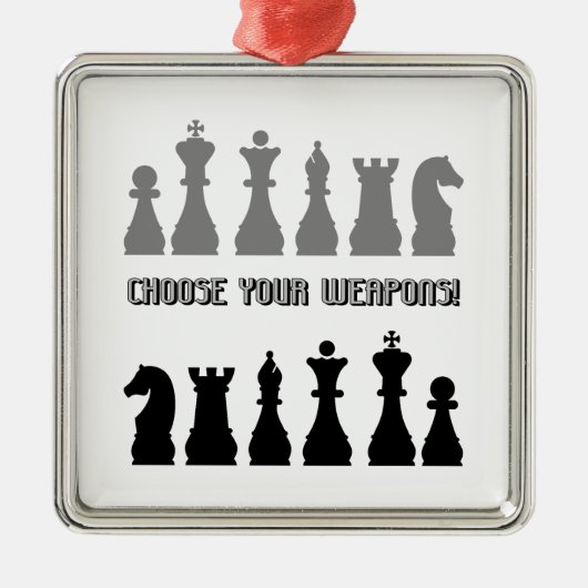 grappige schaak metalen ornament (Voorkant)