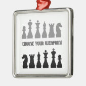 grappige schaak metalen ornament (Links)