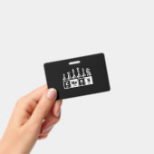 grappige schaakspeler geek periodiek systeem schei badge (Handheld)