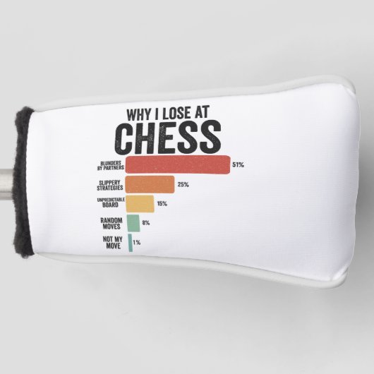Grappige schaaksport Waarom ik verlies bij schaaks Golfheadcover (Voorkant)