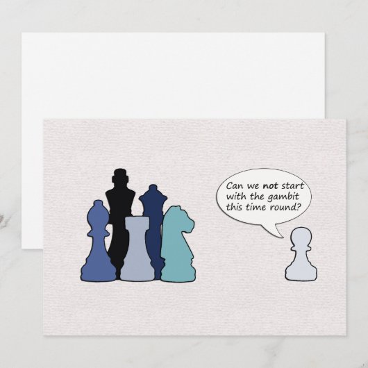 Grappige schaakstukken Briefkaart (Voorkant / Achterkant)