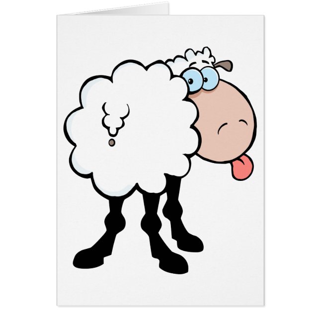 grappige schaap die van achteren tong (Voorkant)