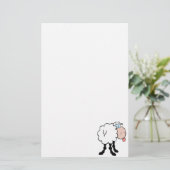 grappige schaap die van achteren tong briefpapier (Staand voorkant)