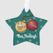 Grappige schaap Kerstmis snoep Baa Humbug Cartoon Ornament (achterkant)