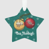 Grappige schaap Kerstmis snoep Baa Humbug Cartoon Ornament (voorkant)