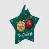 Grappige schaap Kerstmis snoep Baa Humbug Cartoon Ornament (voorkant)