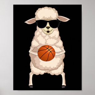 Grappige schaap lammetje draagt zonnebril speelt s poster