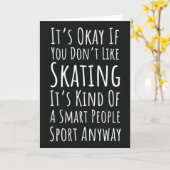 Grappige Schaats Kaarten Schaatser Wintersporten (Gele Bloem)