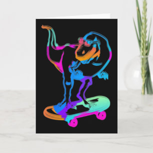 Grappige Schaatsende Dino Skateboard Skateboarden  Kaart
