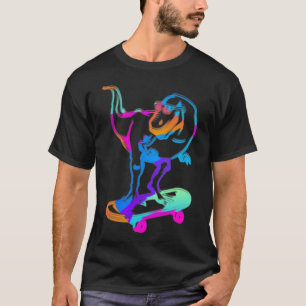 Grappige Schaatsende Dino Skateboard Skateboarden  T-shirt