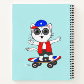 Grappige Schaatsende Lapjeskat Notitieboek (Achterkant)