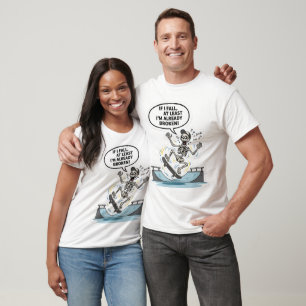 Grappige Schaatsende Skelet Reeds Gebroken Skatebo T-shirt