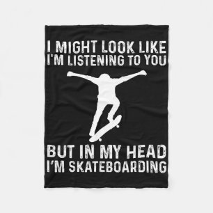 Grappige schaatser skateboarder maar in mijn hoofd fleece deken