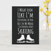 Grappige Schaatskaarten Winter Schaatsster Vrouwen Kaart (Gele Bloem)