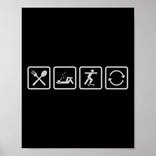 Grappige Schaatsrijder Skateboard Skateboarder Coo Poster (Voorkant)