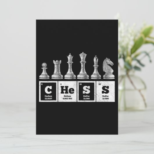 Grappige schaker Geek Periodic System Chemistry Kaart (Staand voorkant)