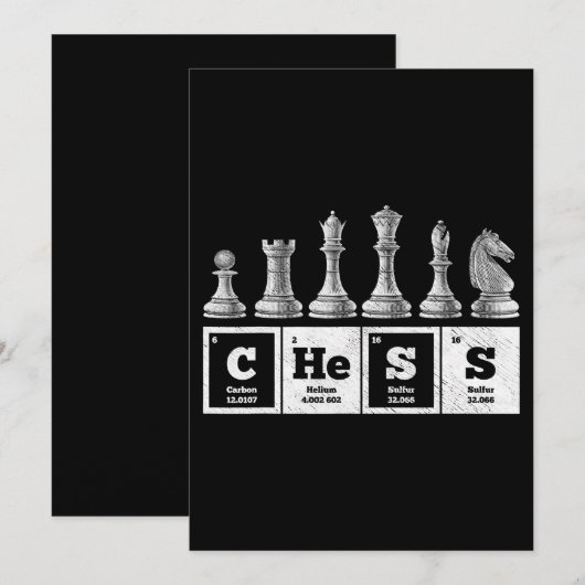 Grappige schaker Geek Periodic System Chemistry Kaart (Voorkant / Achterkant)