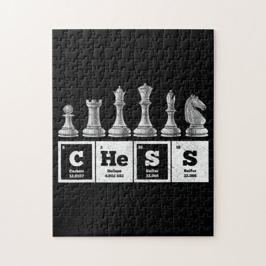 Grappige schaker Geek Periodic System Chemistry Legpuzzel (Verticaal)