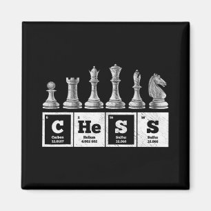 Grappige schaker Geek Periodic System Chemistry Magneet